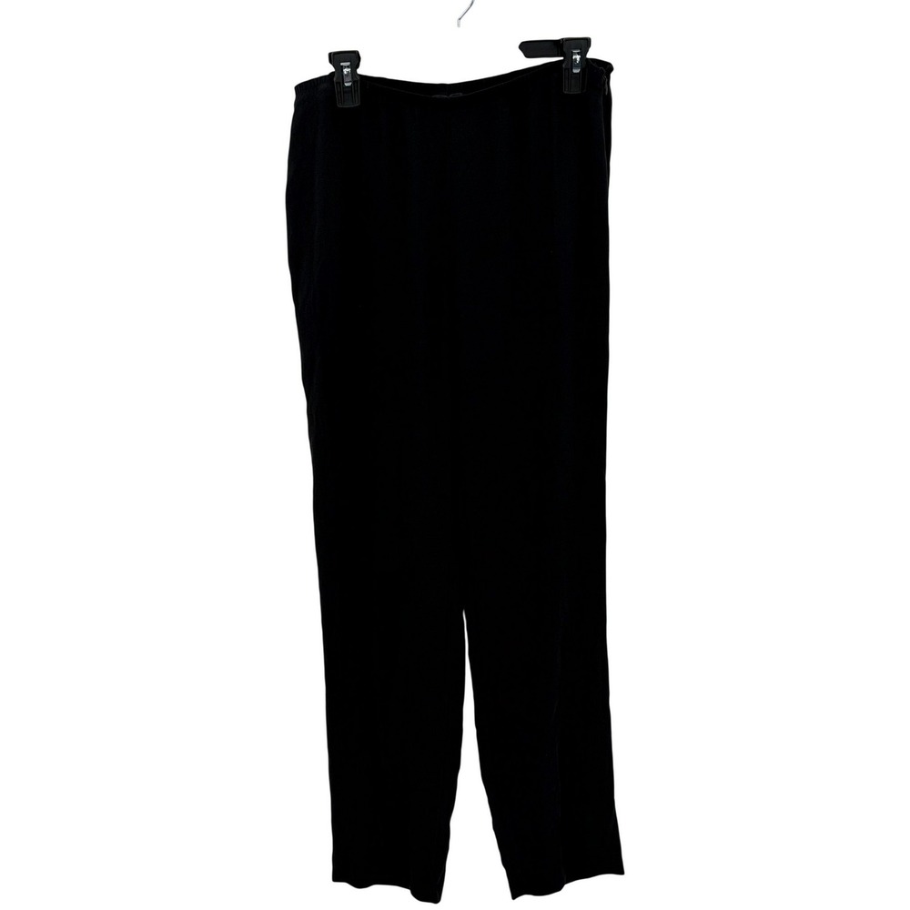 Eileen Fisher Pants Womens Small Black 100% Silk Staple Lagenlook Neutral Travel